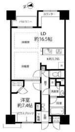 東新宿レジデンシャルタワー 14階 間取り図