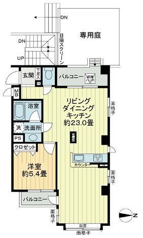 トゥールロワイヤル神宮前 1階 間取り図