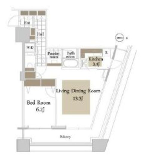 コンシェリア西新宿タワーズウエスト 26階 間取り図