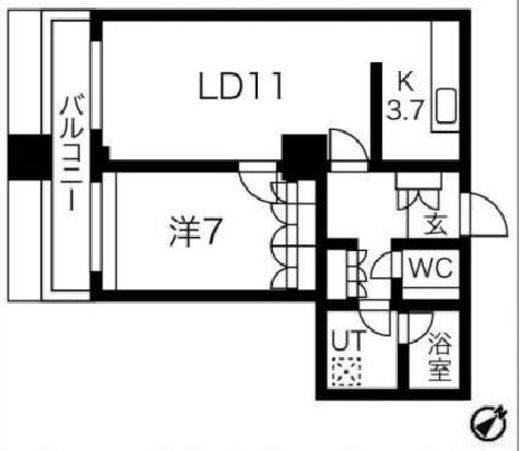 グランパークハイツ 907 間取り図