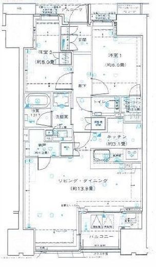 ザ・パークハウス日本橋大伝馬町 12階 間取り図