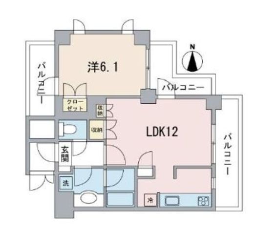 グラーサ神楽坂 5階 間取り図