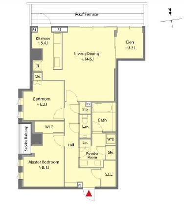 プレミスト南青山 6階 間取り図