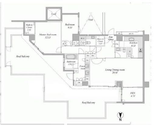 フォレストテラス鳥居坂 5F1 間取り図