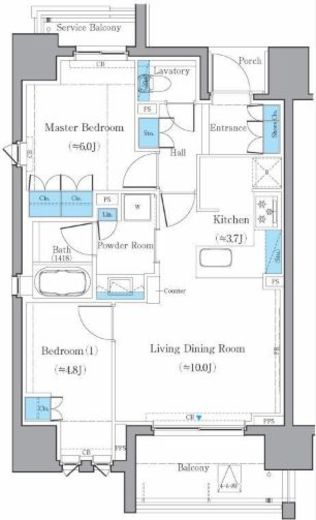 ヴィークグレイス三番町 401 間取り図