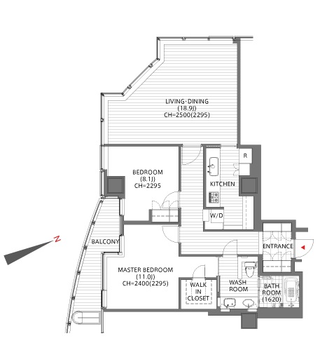 愛宕グリーンヒルズフォレストタワー 1607 間取り図