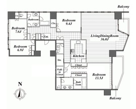 千鳥ヶ淵ハウス 1201 間取り図