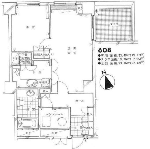 ペアシティルネッサンス 6階 間取り図