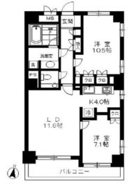 マートルコート恵比寿2000 4階 間取り図