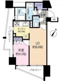 ライオンズ麻布十番スペリア 4階 間取り図
