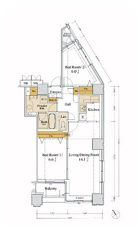 LaSante池田山 1304 間取り図