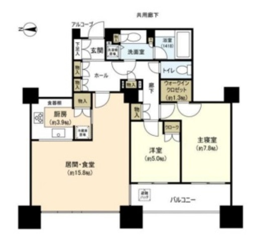 センチュリーパークタワー 39階 間取り図