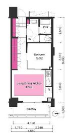 ブリリアイストタワー勝どき 1813 間取り図