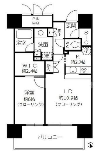 フォンテーヌ芝浦 1310 間取り図