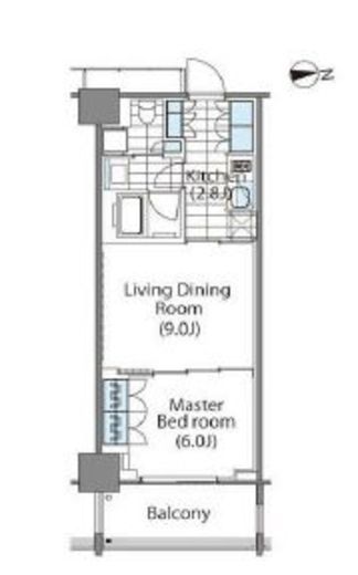 コンフォリア新宿イーストサイドタワー 2118 間取り図