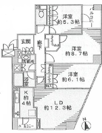 パークハウス高輪プラテア 9階 間取り図