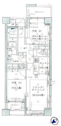 エフローレ日本橋 2階 間取り図