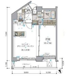 リヴシティ本郷 7階 間取り図