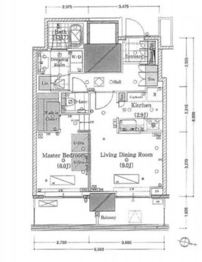 赤坂タワーレジデンス トップオブザヒル 11階 間取り図