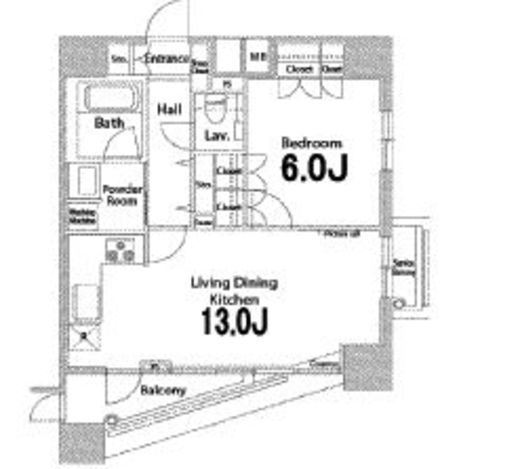 ファーストリアルタワー新宿 2201 間取り図