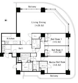 リバーポイントタワー 3707 間取り図