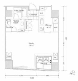 稲荷町タワー 1403 間取り図