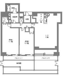 ブランズ市谷仲之町 1階 間取り図