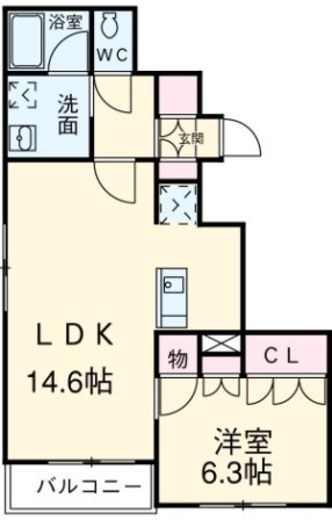 ガーデン都立大 201 間取り図