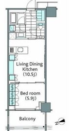 コンフォリア新宿イーストサイドタワー 1604 間取り図