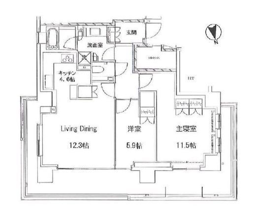 ザ・パークハウス五番町 5階 間取り図