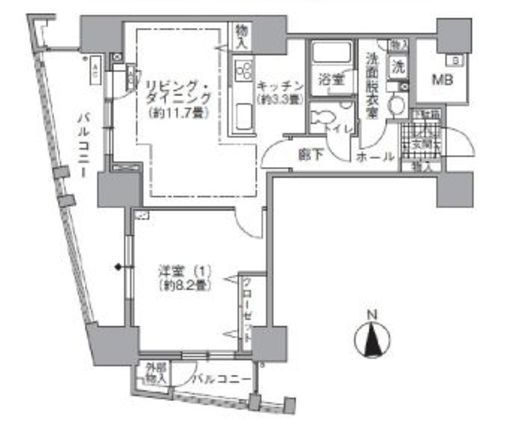 アクティ汐留 707 間取り図