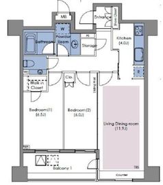 グレンパーク駒場 6階 間取り図
