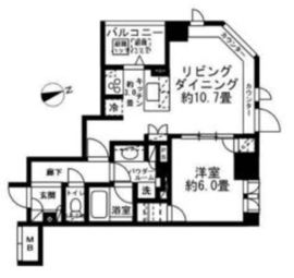 シティハウス東京新橋 2階 間取り図