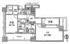 パークタワー目黒 8階 間取り図