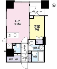 クオリア神南フラッツ 13階 間取り図