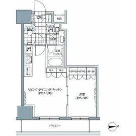 パークハビオ上野3丁目 1402 間取り図