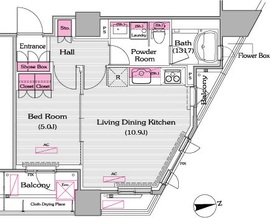 プライムアーバン新宿夏目坂タワーレジデンス 2205 間取り図