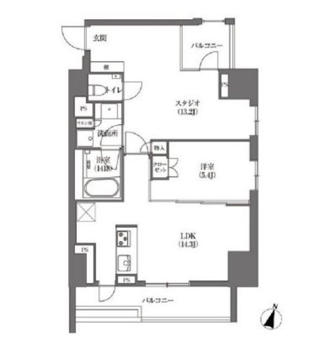 浜町アパートメンツ 806 間取り図
