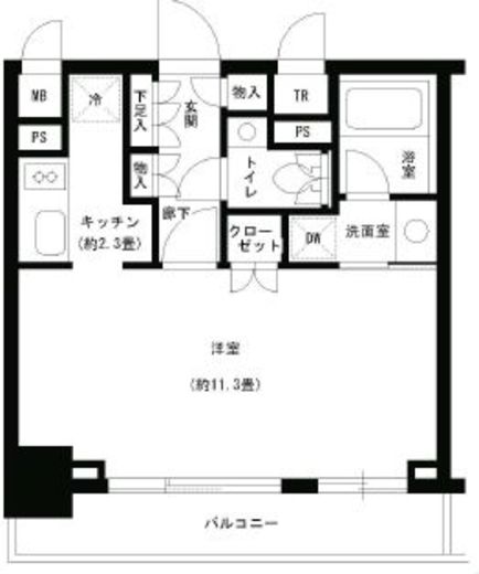 パークキューブ神田 1007 間取り図
