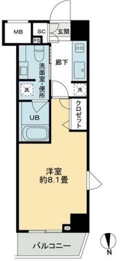 ベルファース奥沢 501 間取り図