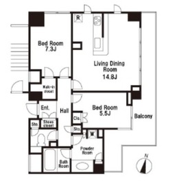 クオリア南麻布 7階 間取り図