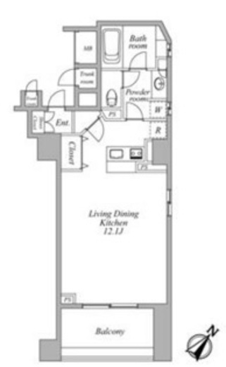 セントラルクリブ六本木 2-1304 間取り図