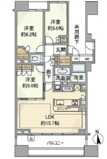 ブリリア品川中延 3階 間取り図