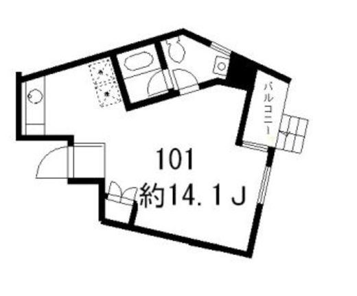 ディームス等々力 101 間取り図