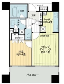 ライオンズ築地リバーノート 8階 間取り図