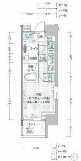 ヒューリックレジデンス新御茶ノ水 507 間取り図