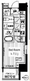ヒューリックレジデンス新御茶ノ水 907 間取り図