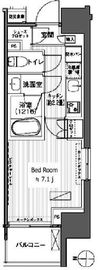 ヒューリックレジデンス新御茶ノ水 1107 間取り図