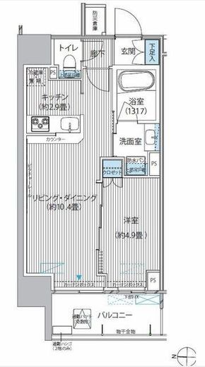 ヒューリックレジデンス新御茶ノ水 1105 間取り図