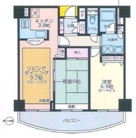 朝日マンション駒場 4階 間取り図